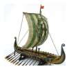 A model of a viking ship.